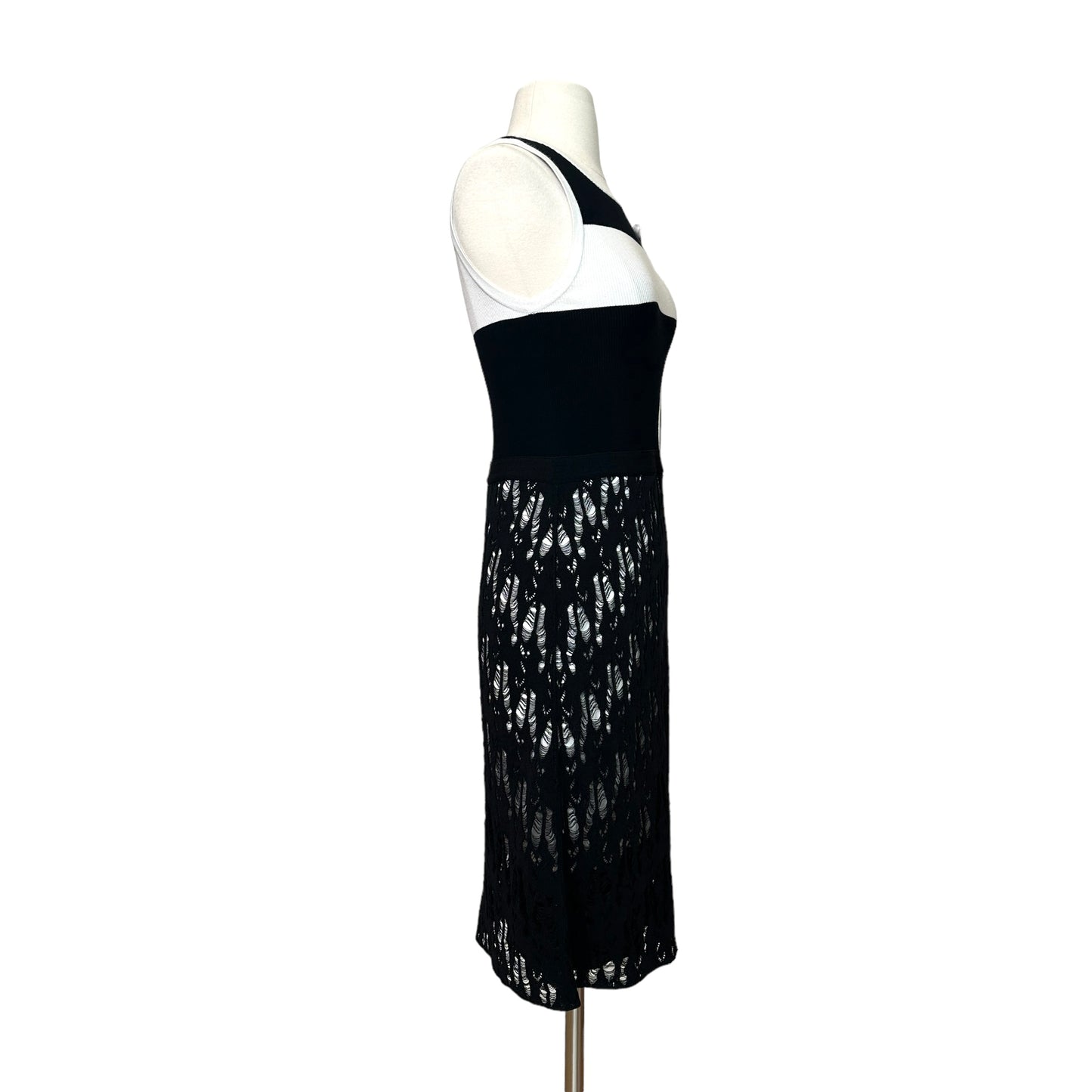 Black & White Distressed Dress - S