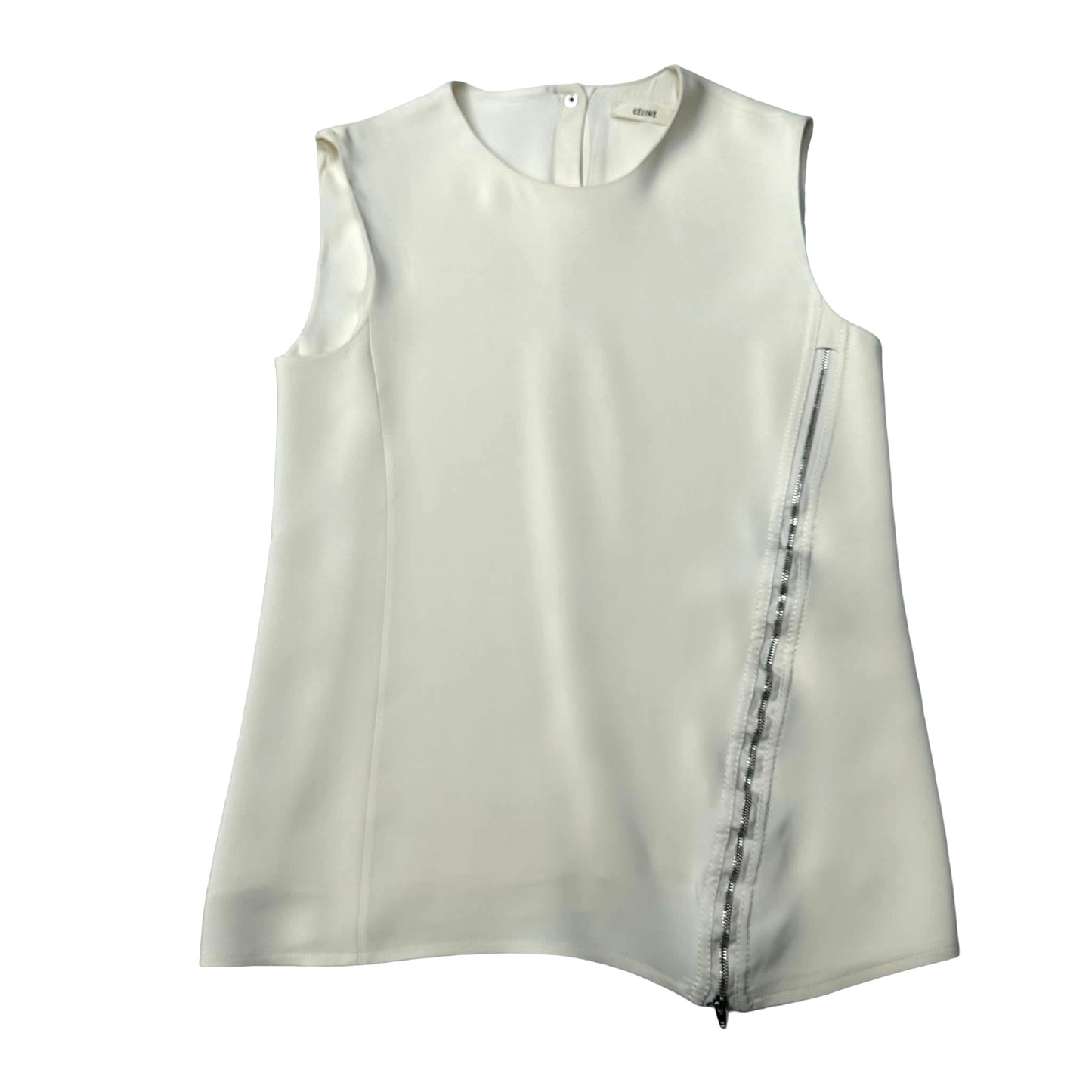 Cream Top w/Zipper - S