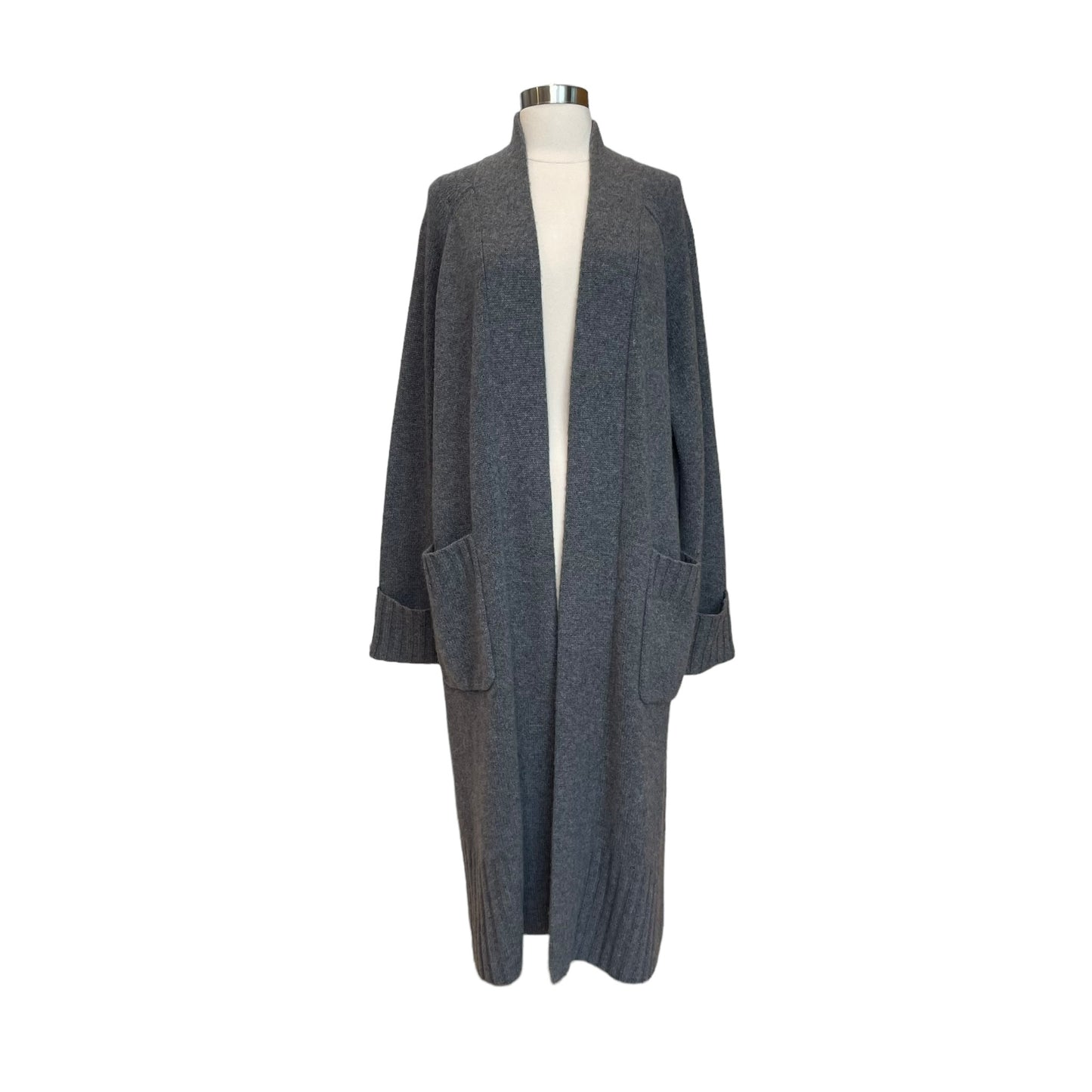 Grey Oversized Cashmere Duster - S