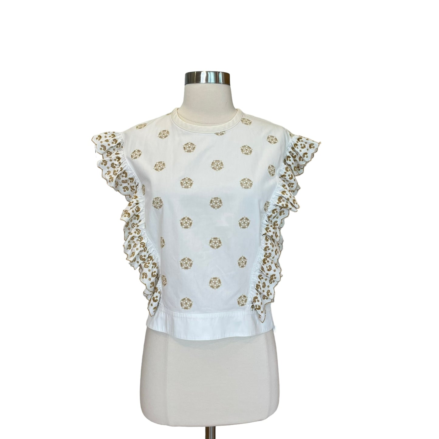 Cream & White Eyelet Blouse - XS