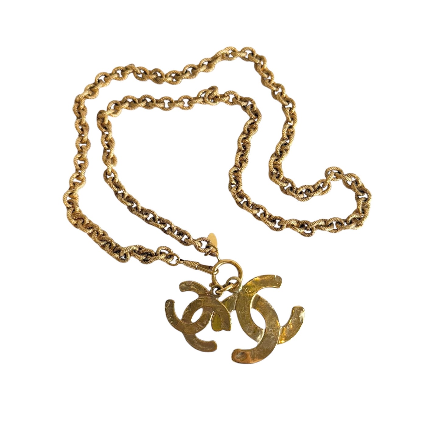 Double Logo Pendant Necklace