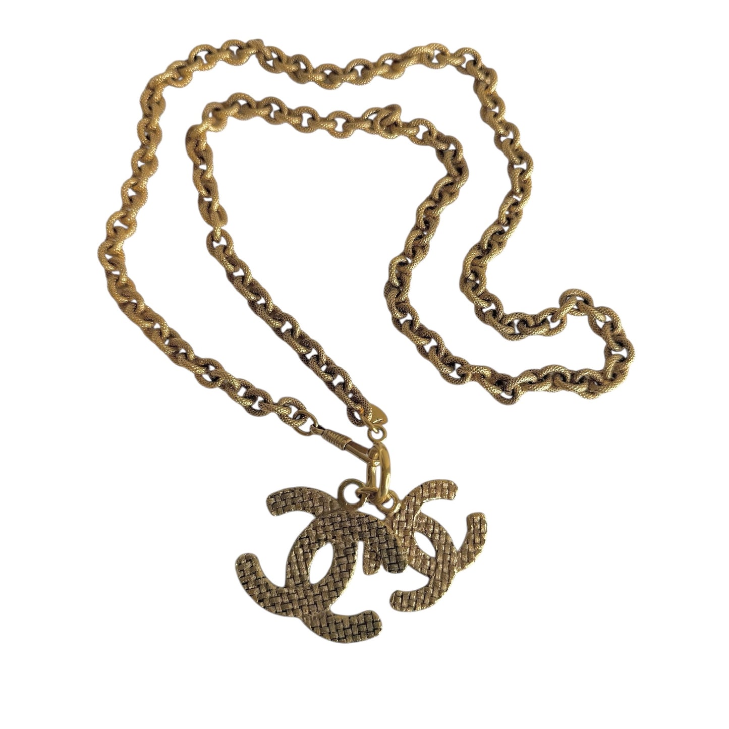 Double Logo Pendant Necklace
