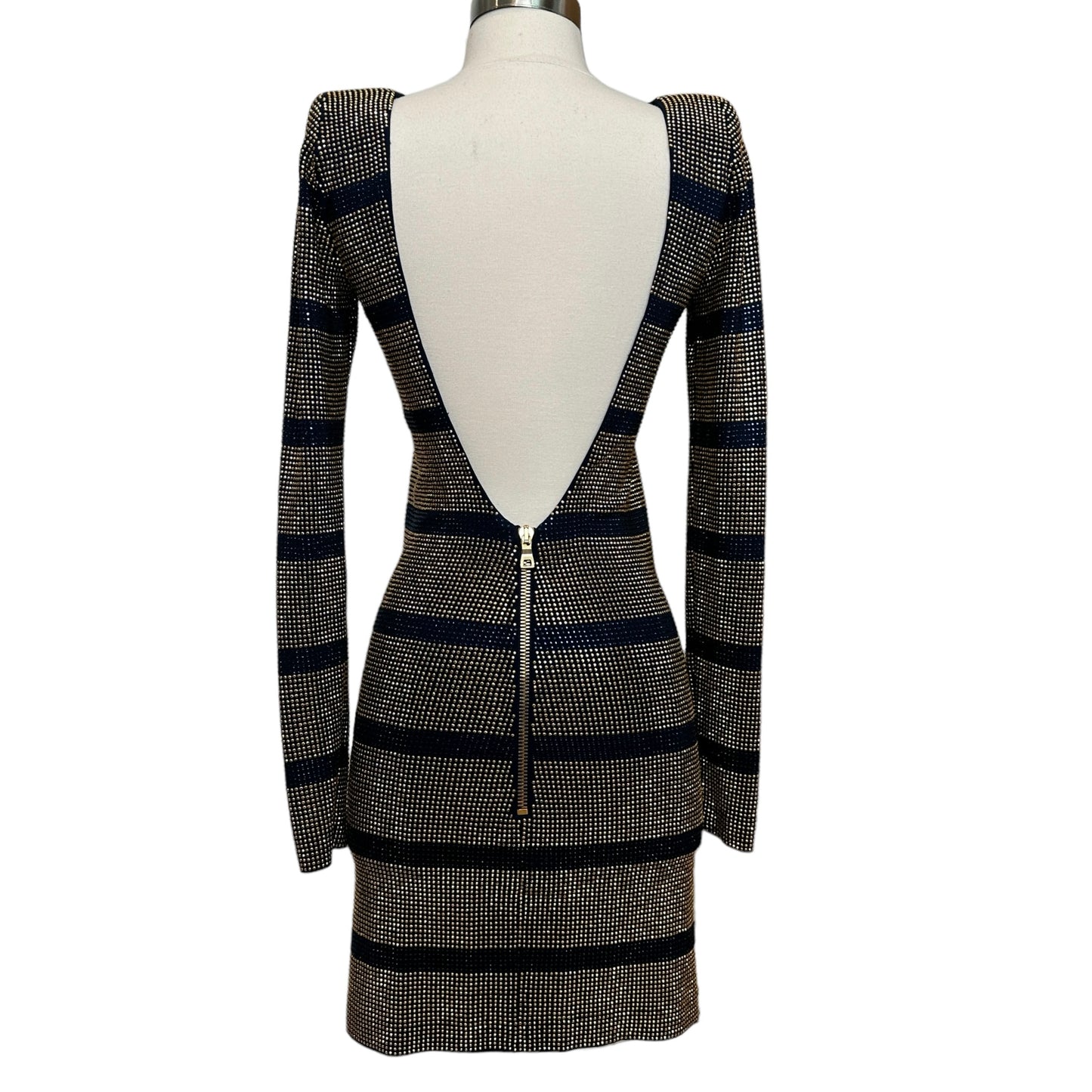Gold & Navy Metallic Dress - S