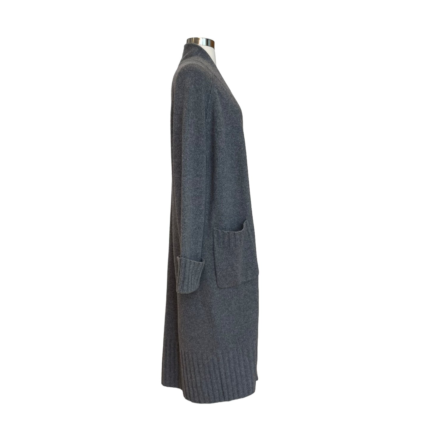 Grey Oversized Cashmere Duster - S