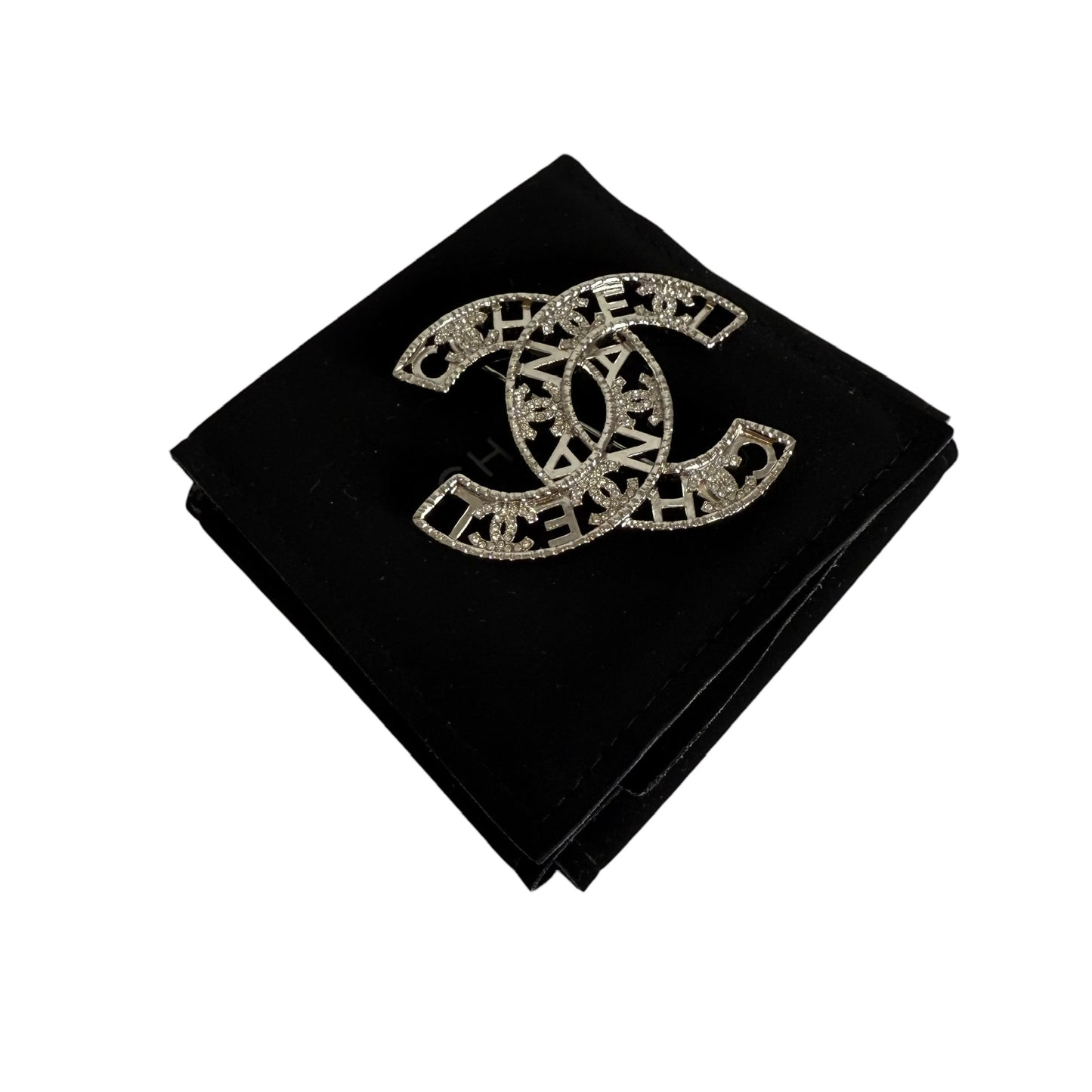 Crystal Logo Brooch