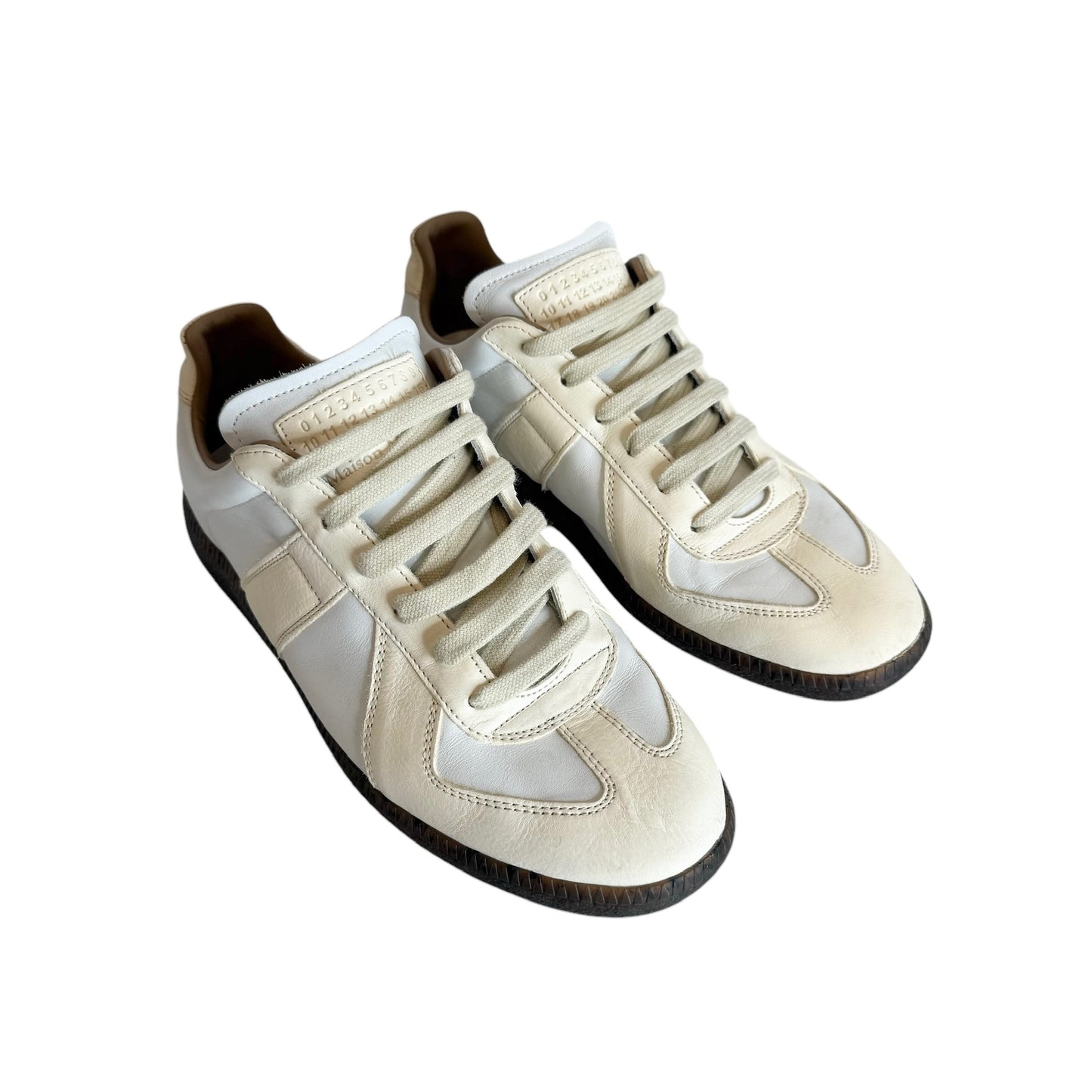 Cream Leather Sneakers - 9