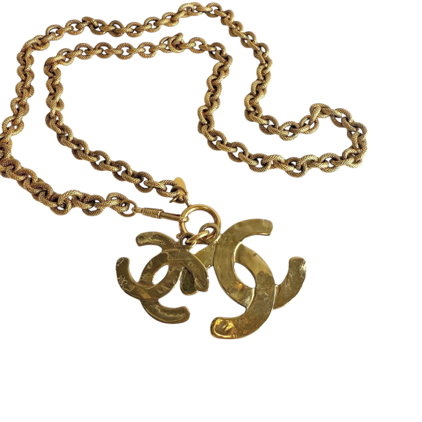 Double Logo Pendant Necklace