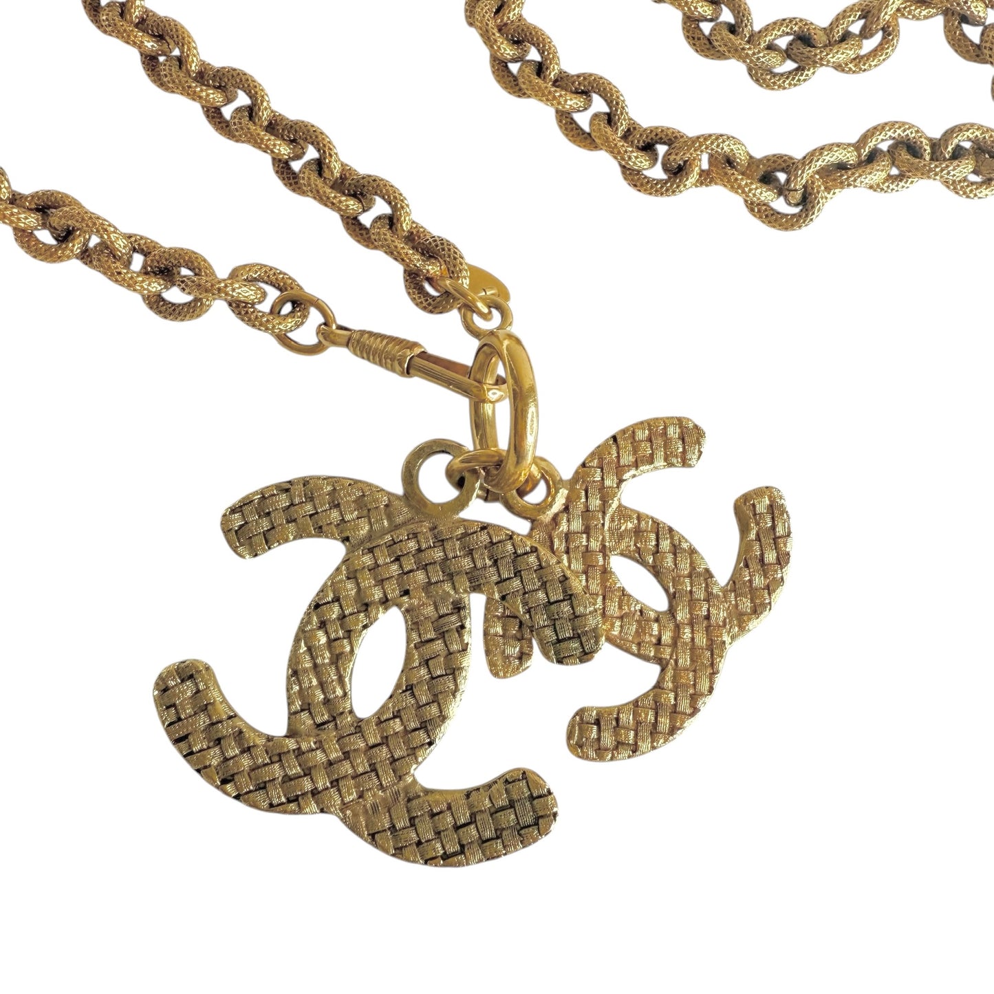 Double Logo Pendant Necklace