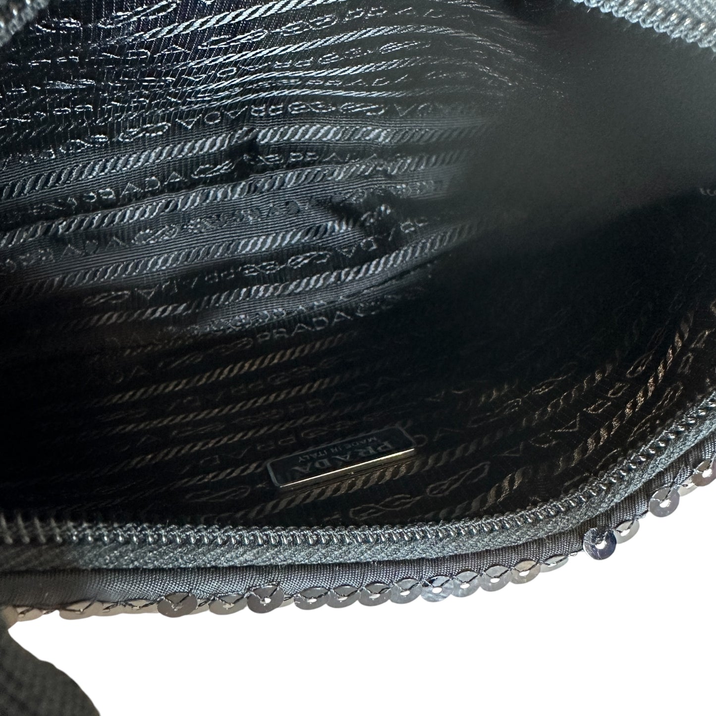 Black Sequins Logo Bag