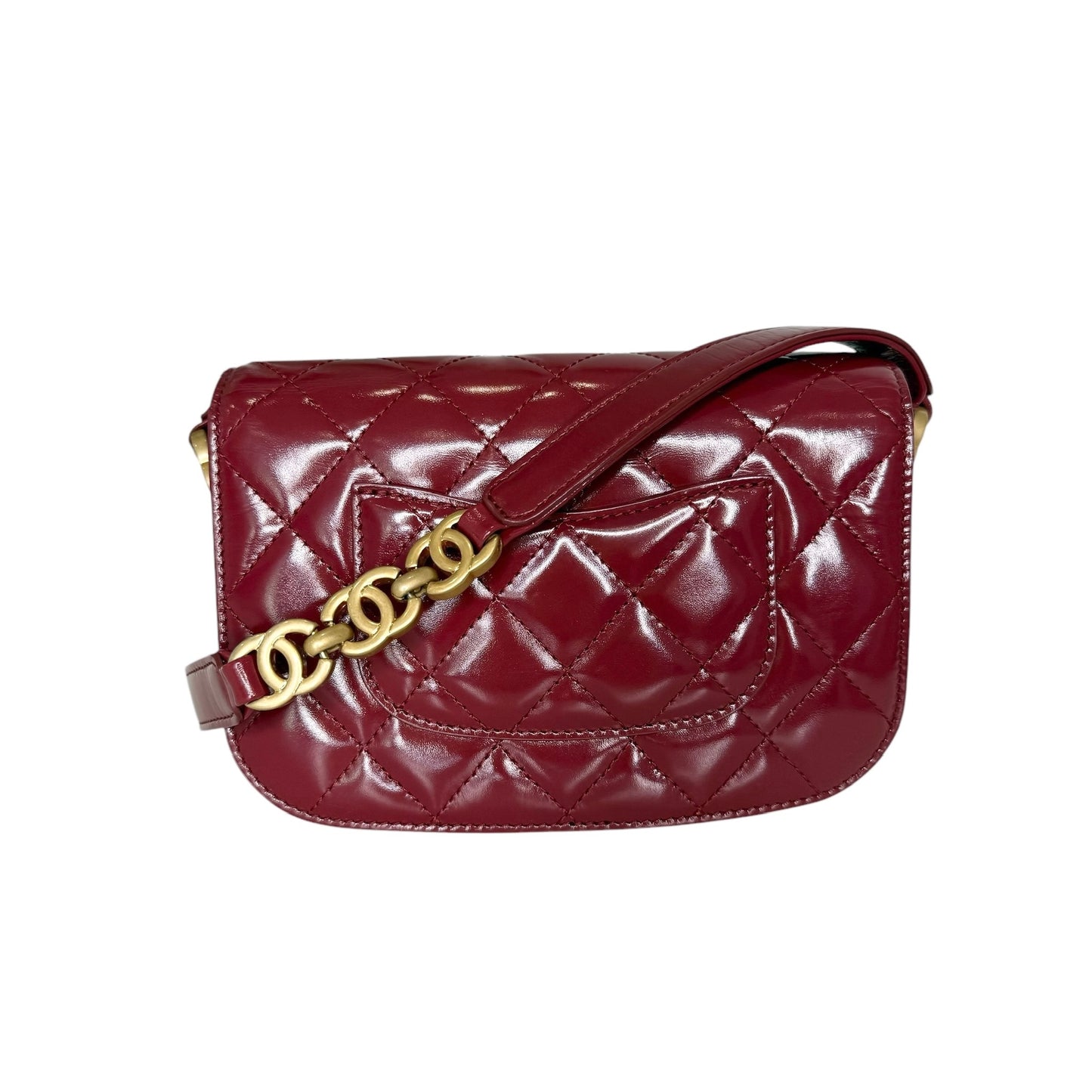 Red Lambskin Crossbody Bag