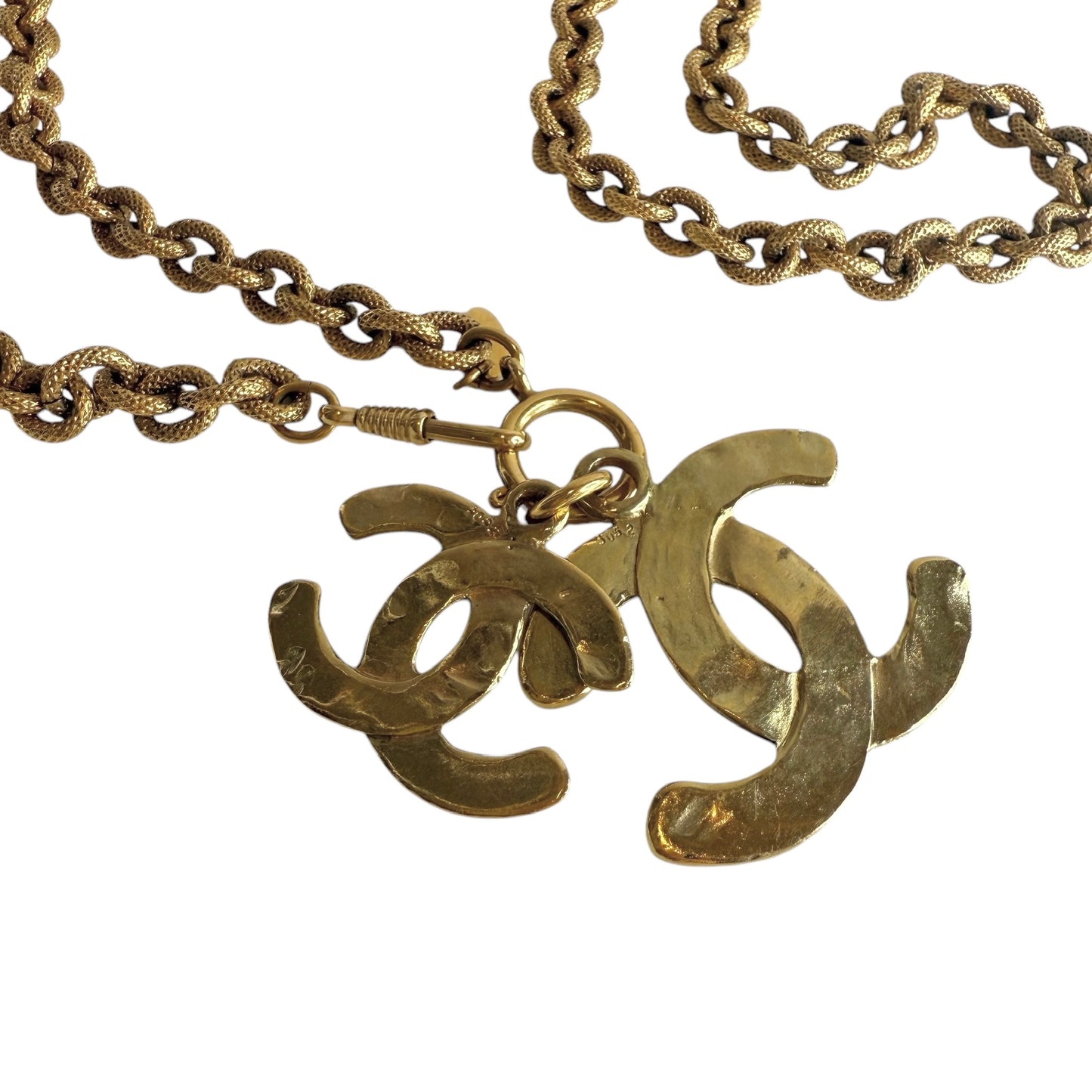 Double Logo Pendant Necklace