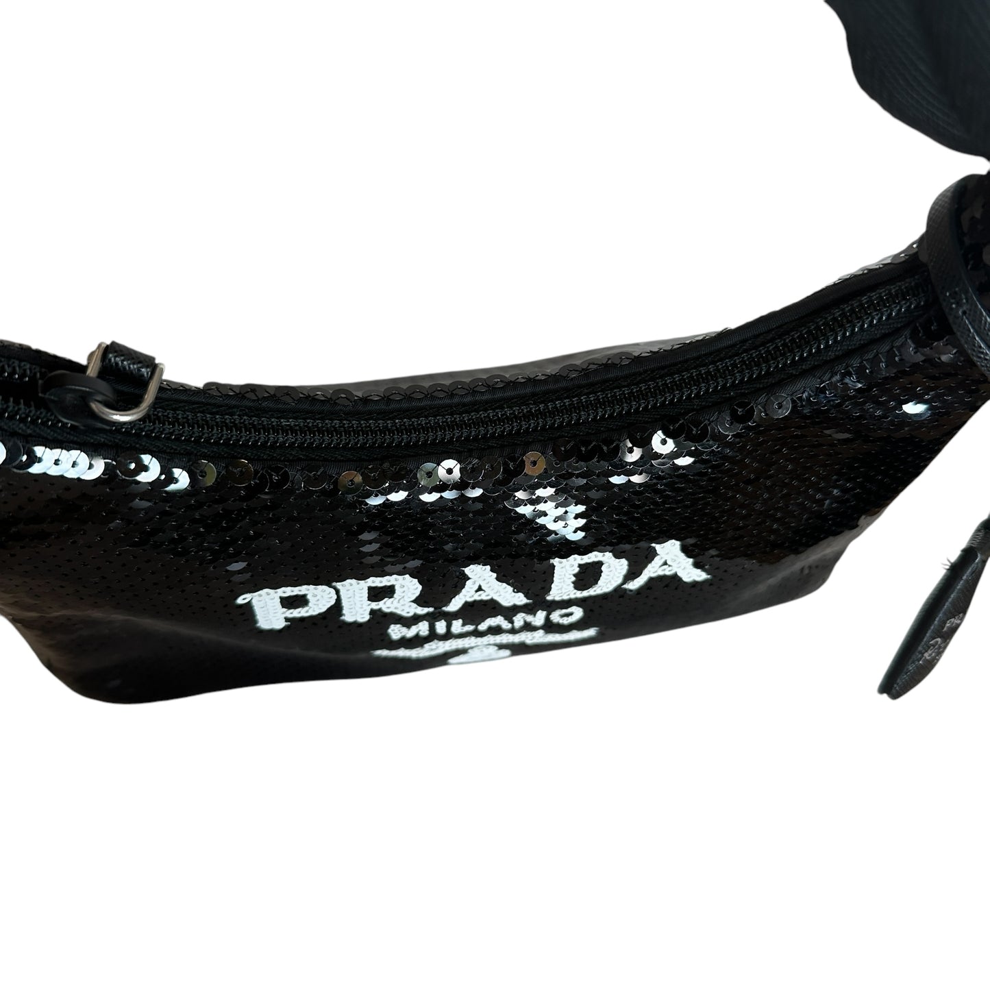 Black Sequins Logo Bag