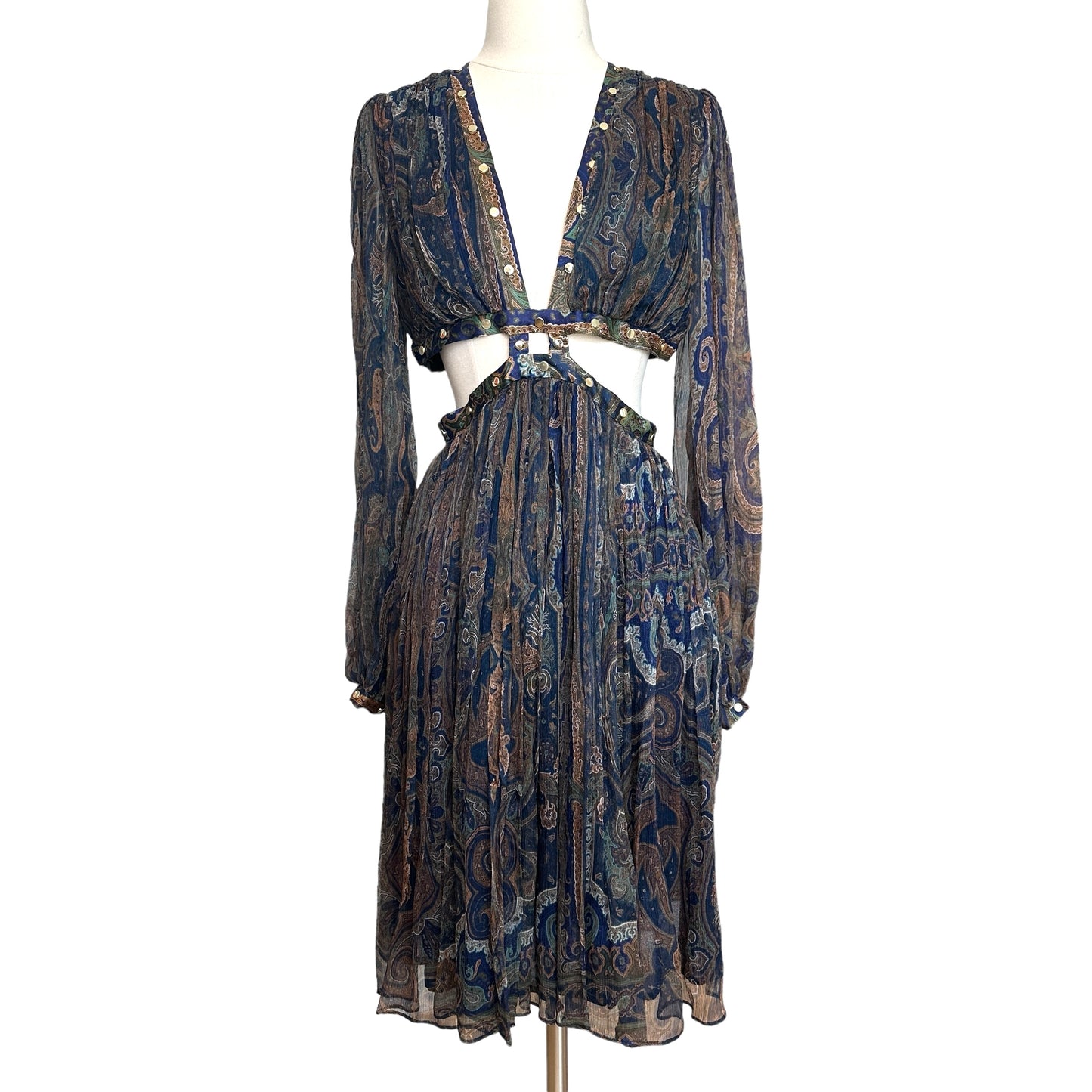Navy & Gold Cutout Dress - 1