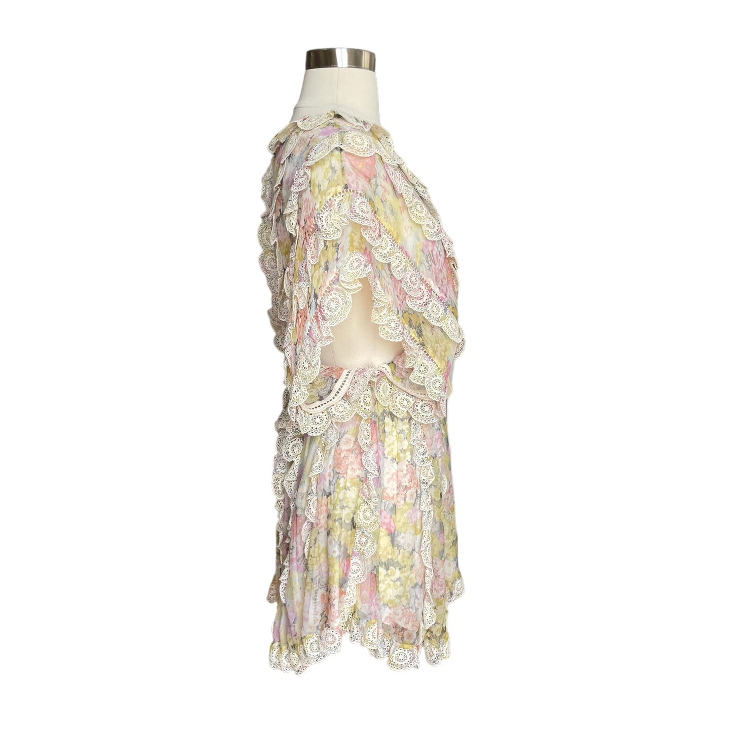 Floral & Lace Silk Dress - 2