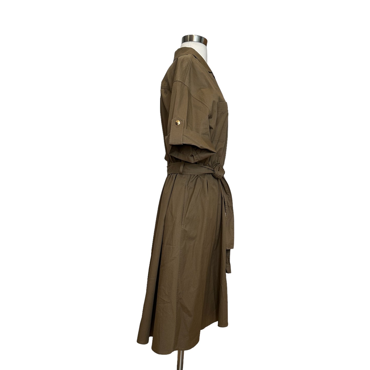 Kaki & Gold Dress - L