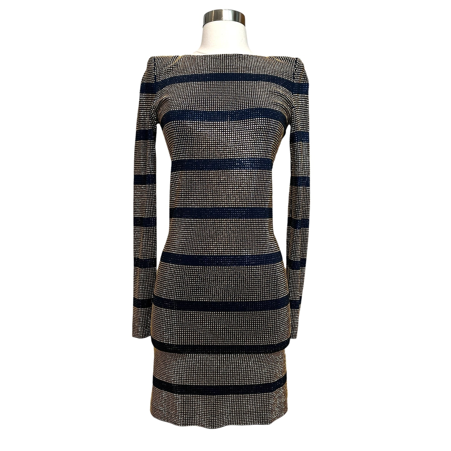 Gold & Navy Metallic Dress - S