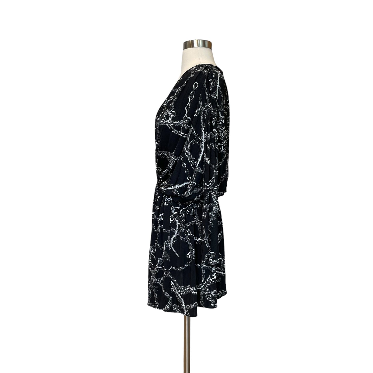 Black Chain Print Dress - M