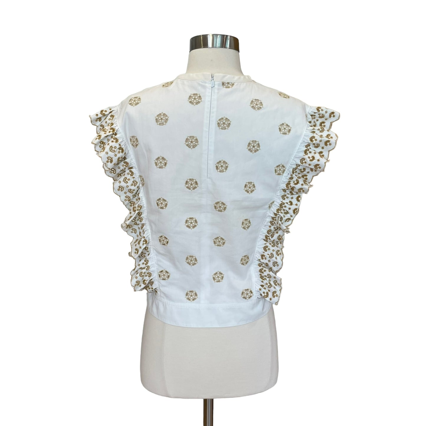 Cream & White Eyelet Blouse - XS