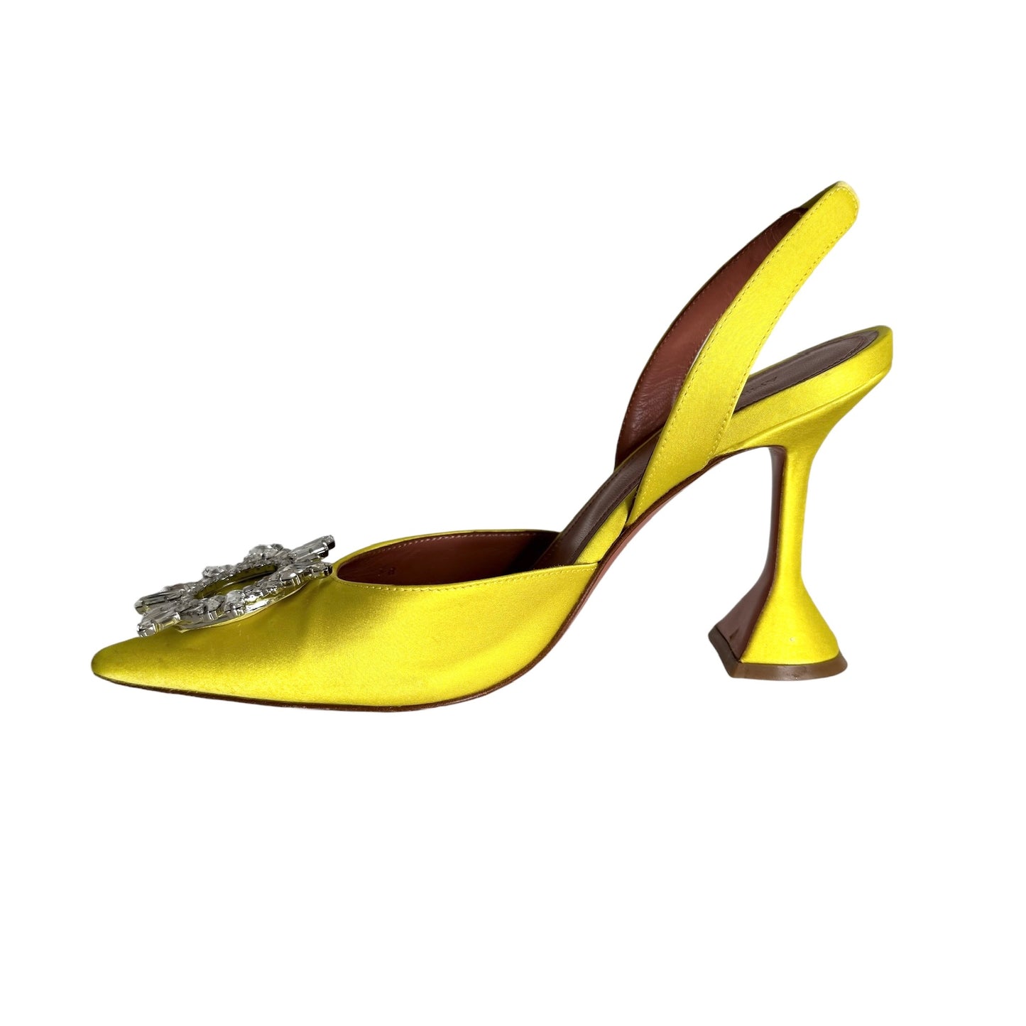 Crystal Leather Heels - 8