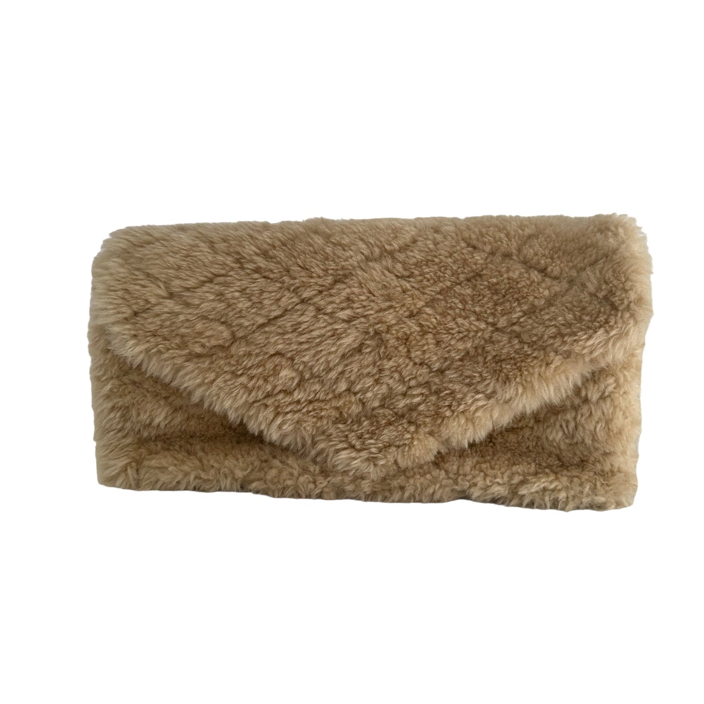 Maxi Logo Shearling Clutch