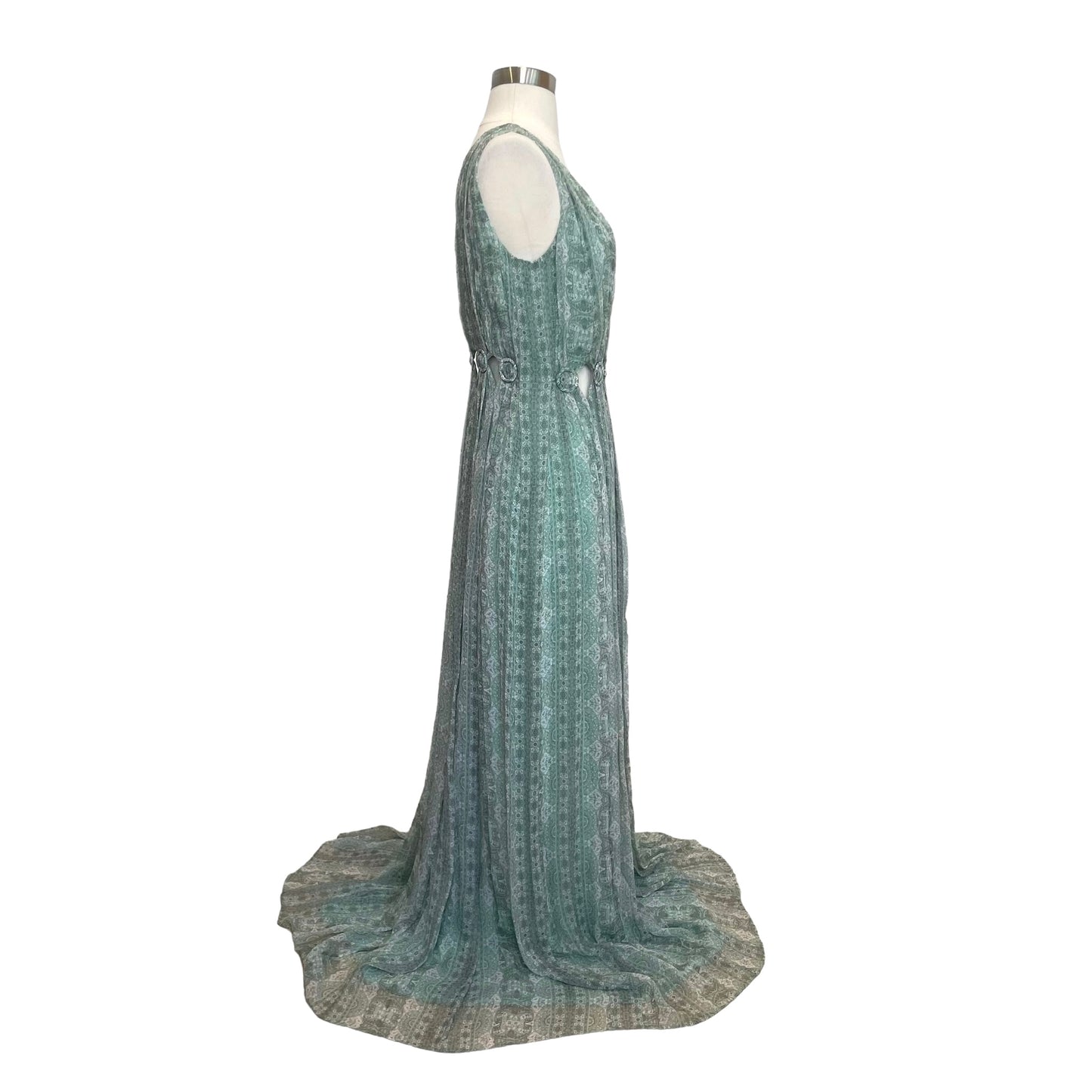 Green Silk Dress - 4