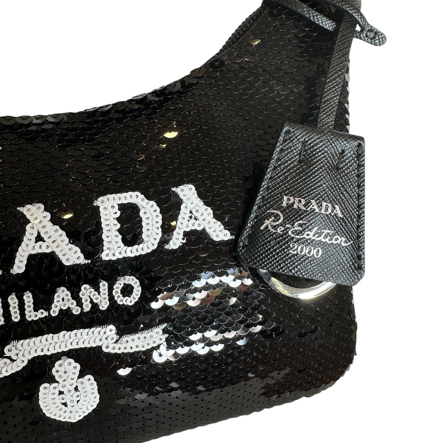 Black Sequins Logo Bag
