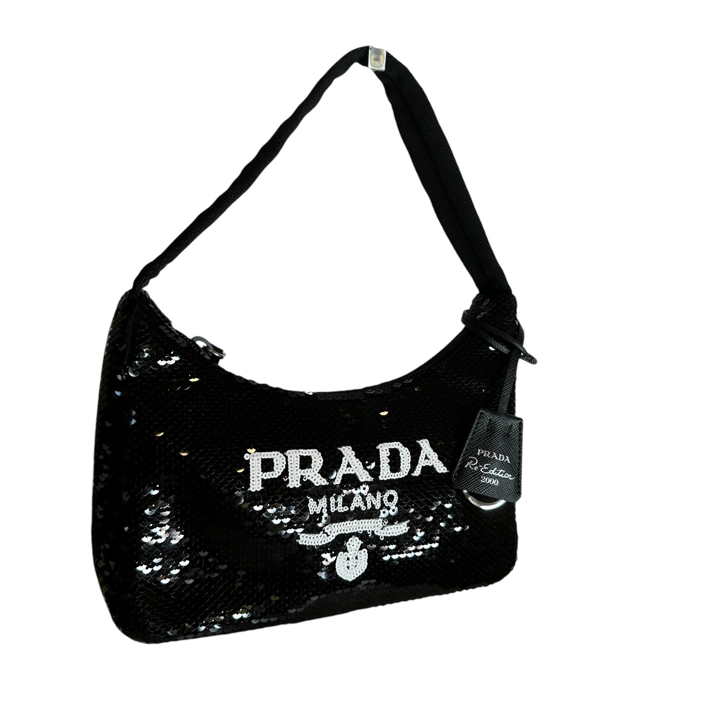 Black Sequins Logo Bag