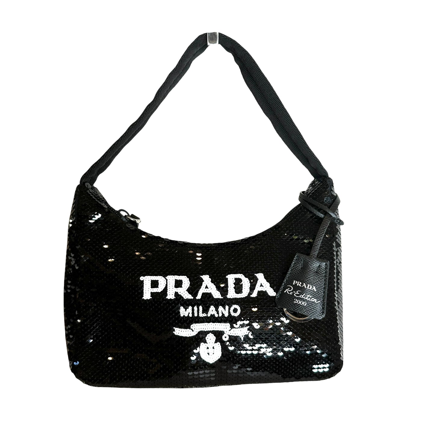 Black Sequins Logo Bag