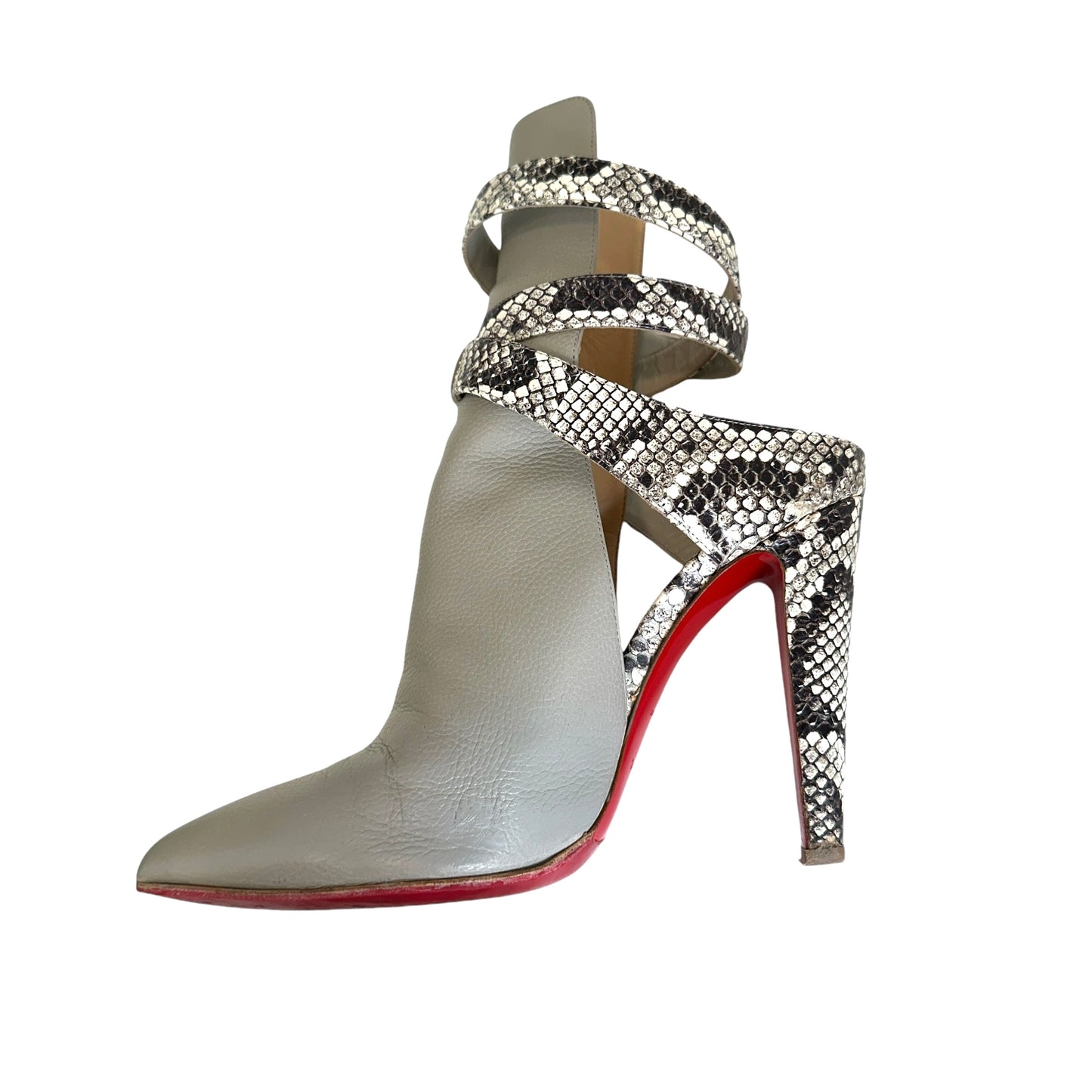 Grey Heeled Boots w/Python - 9.5