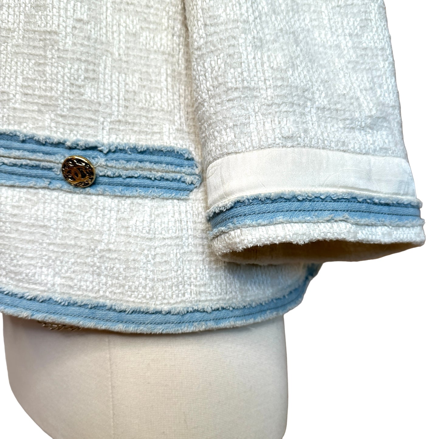 White & Denim Jacket - XL