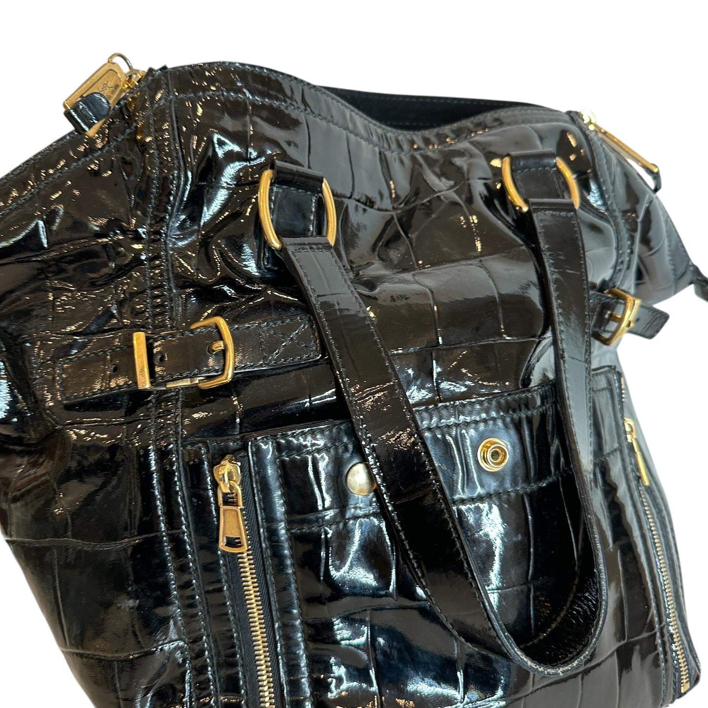 Black Patent Tote