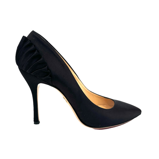 Black Satin Heels - 11