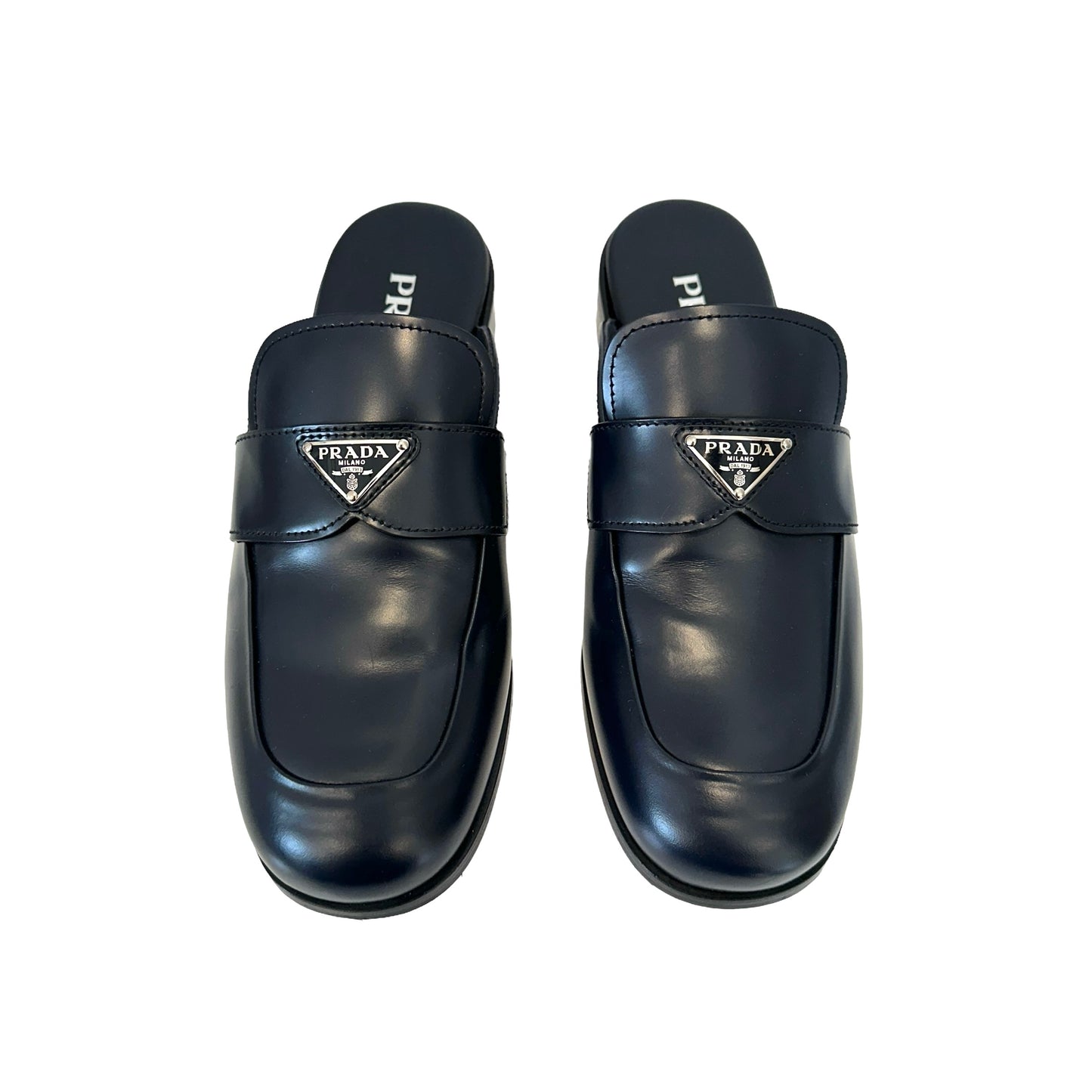 Navy Logo Mules - 8