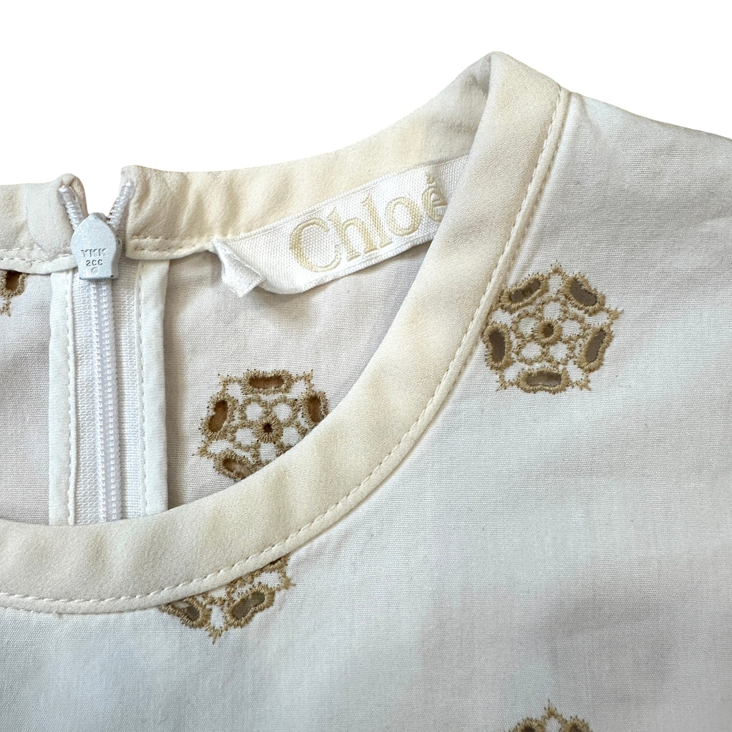 Cream & White Eyelet Blouse - XS