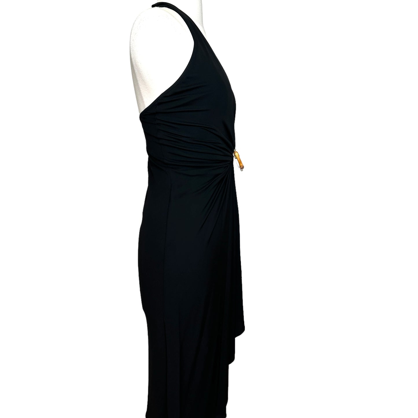 Black Logo & Bamboo Dress - S