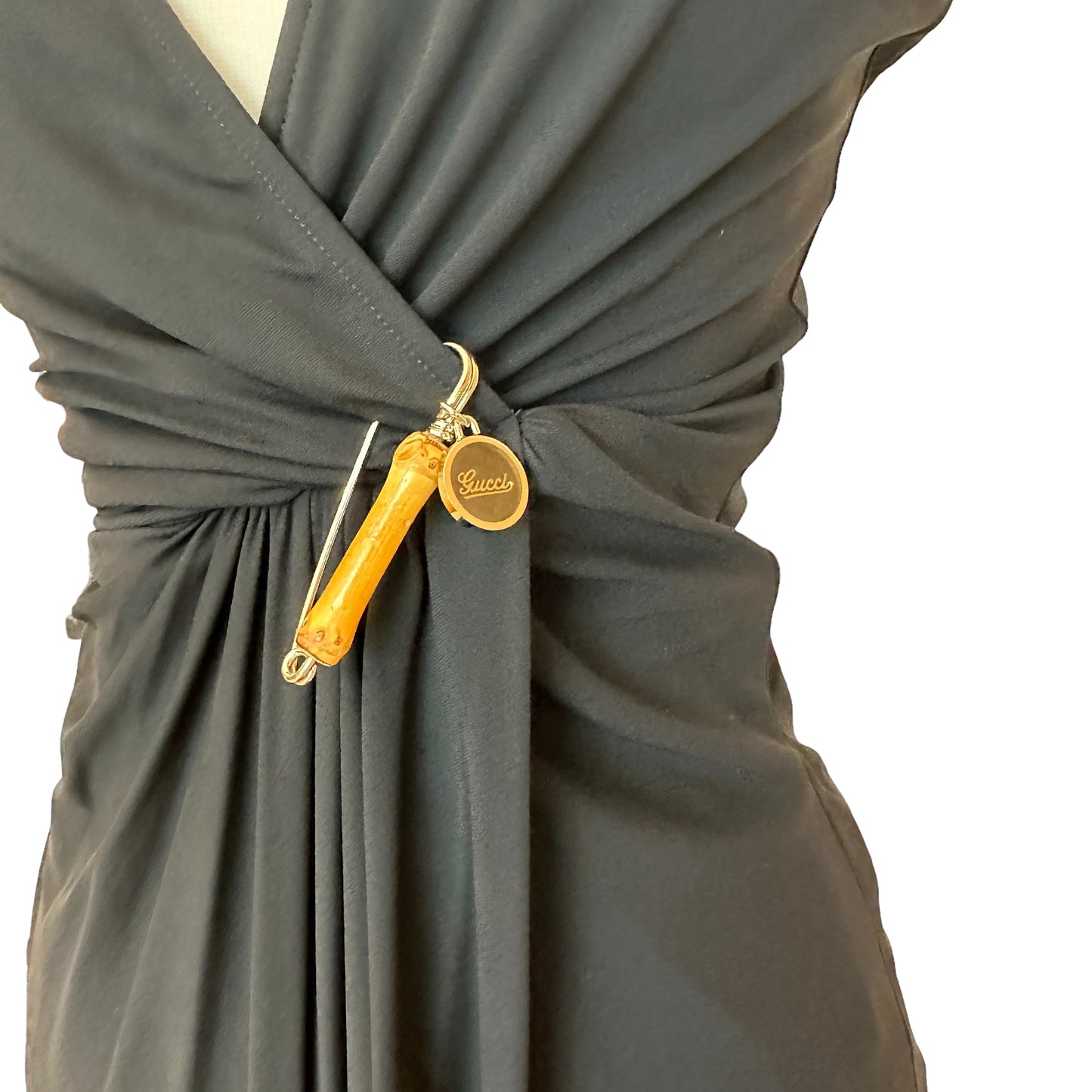 Black Logo & Bamboo Dress - S