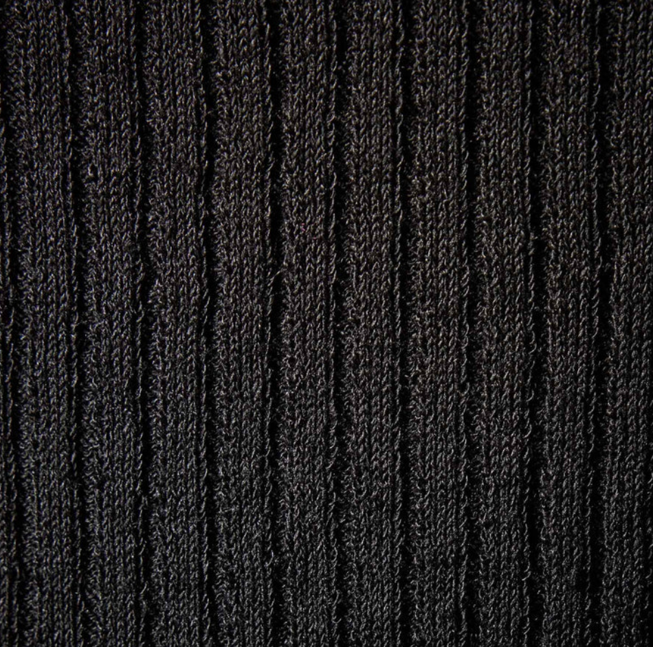 Carmel Black Ribbed Dress - S