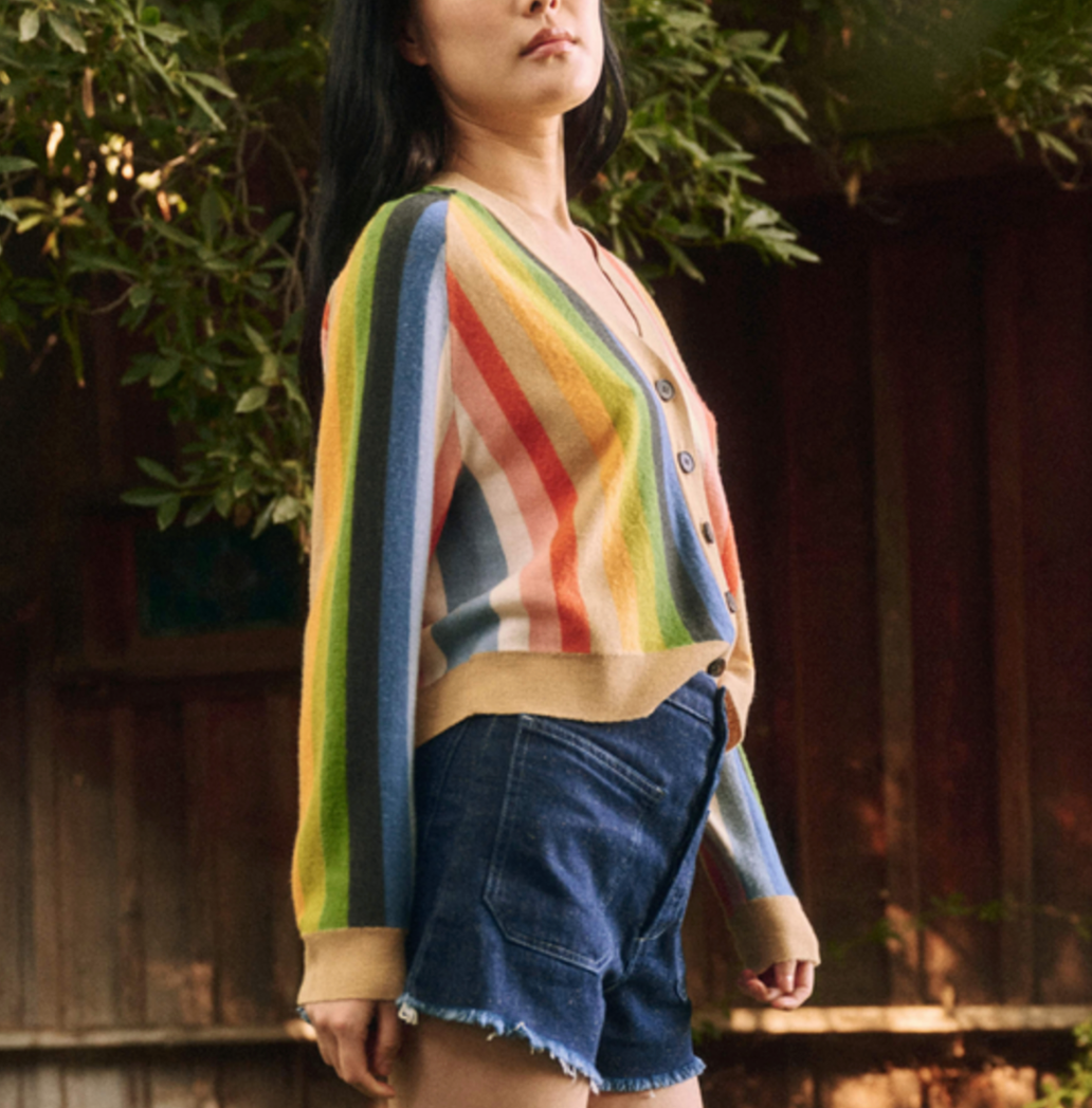 Rainbow Striped Cardigan - S