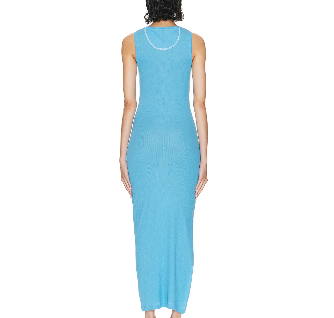 Blue Ribbed Anagram Dress - XS
