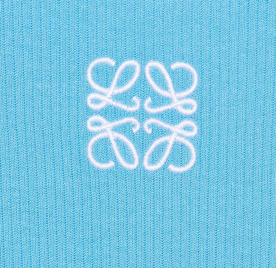 Blue Ribbed Anagram Dress - XS