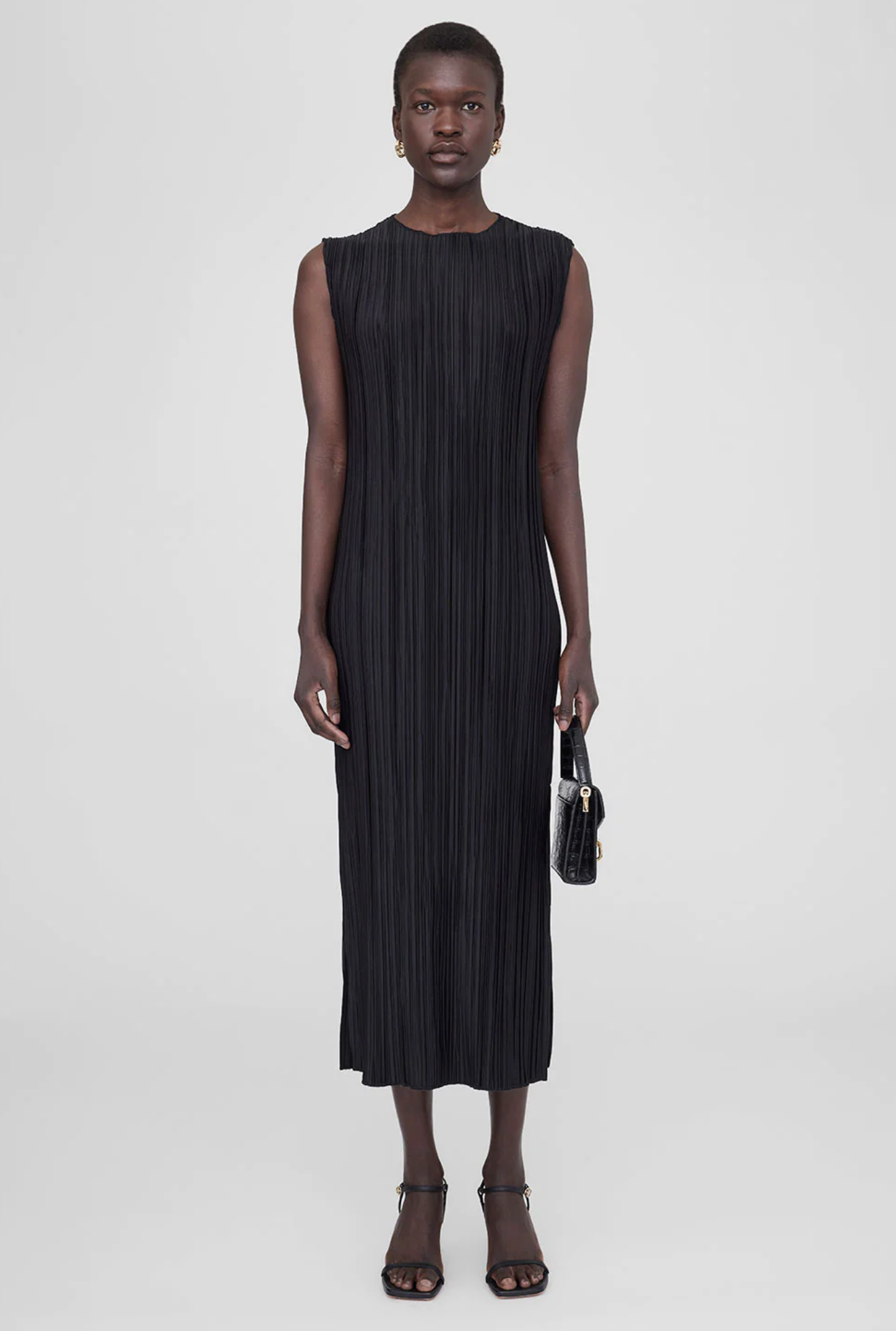 Black Crinkled Dress - S