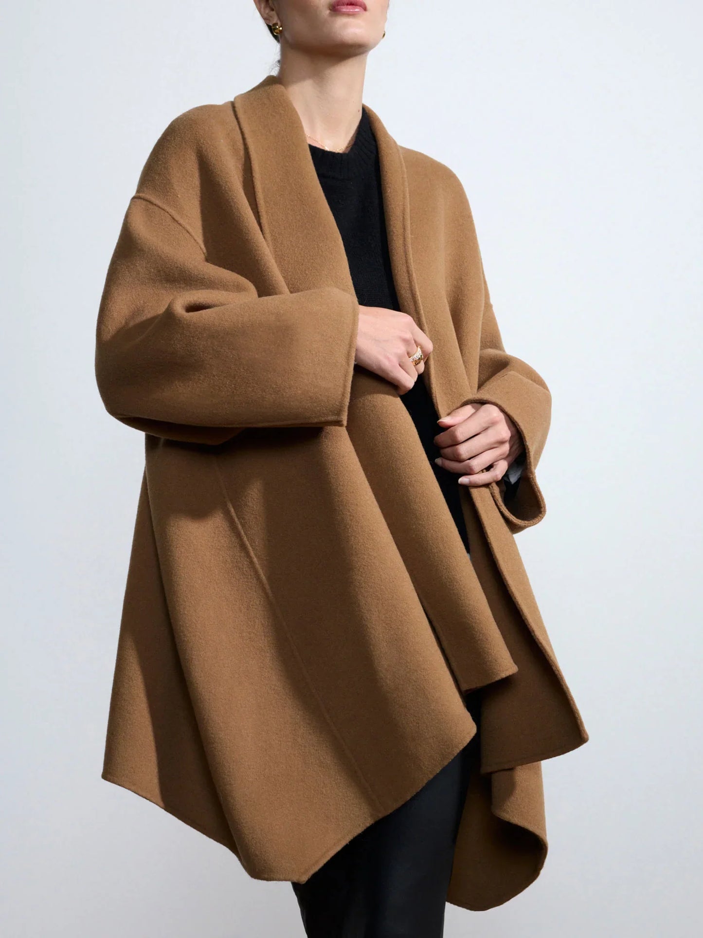 Camel Wrap Coat - OS