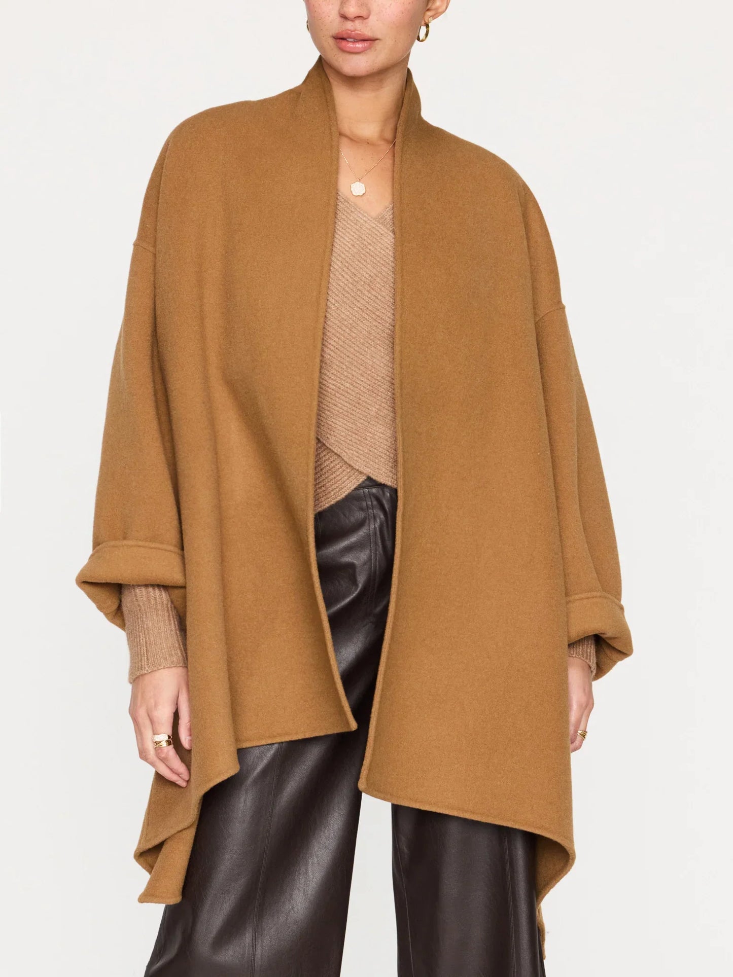 Camel Wrap Coat - OS
