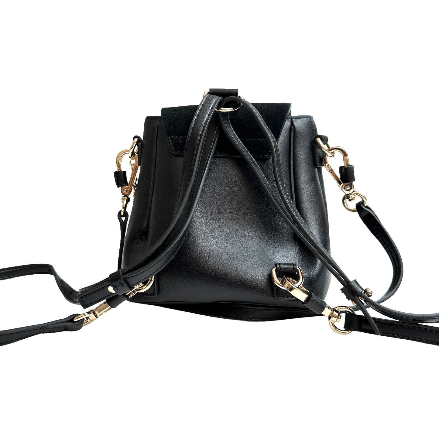 Faye Black Leather Mini Convertible Bag
