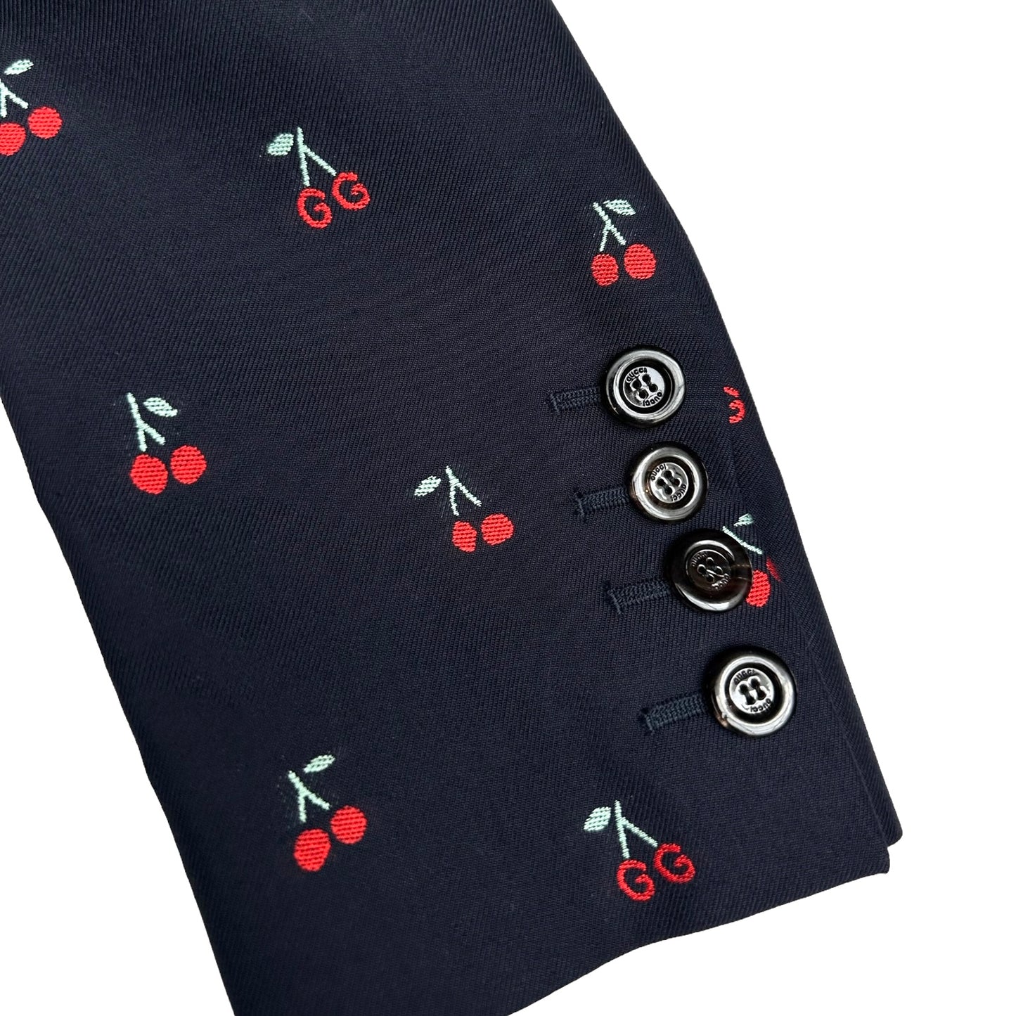 Logo & Cherry Navy Blazer - M