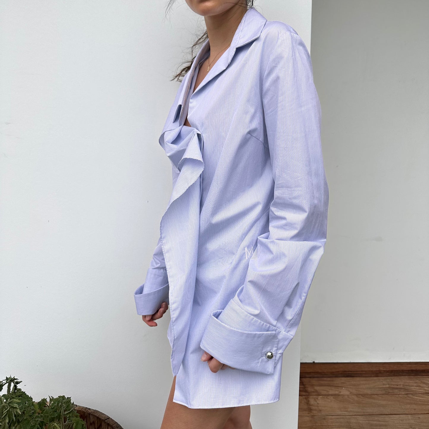 Light Blue Asymmetrical Shirt - M