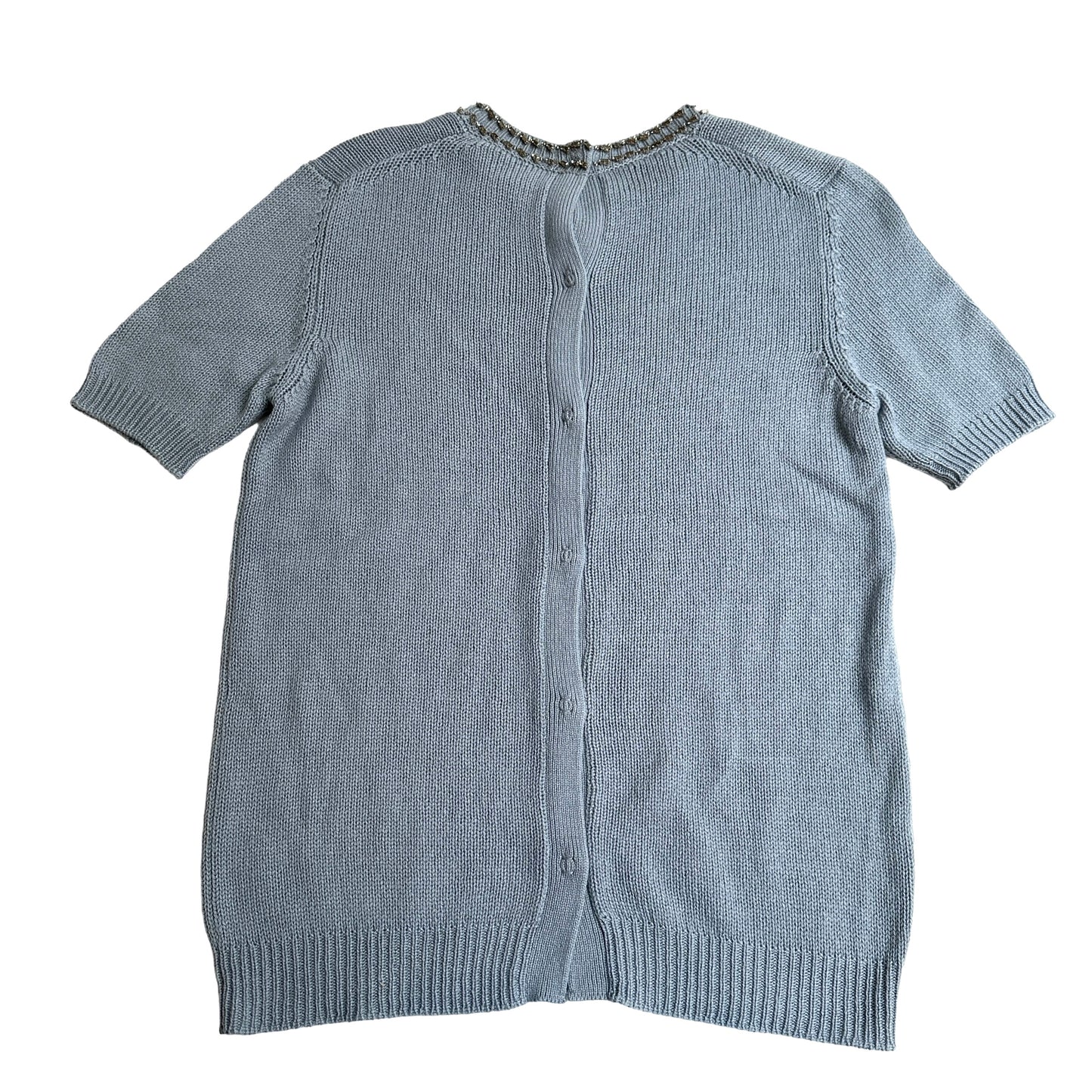 Light Blue Top w/Crystals - L