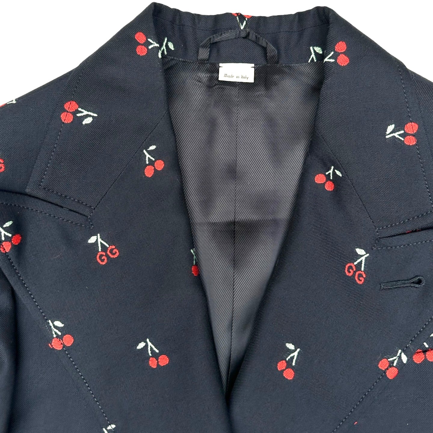 Logo & Cherry Navy Blazer - M