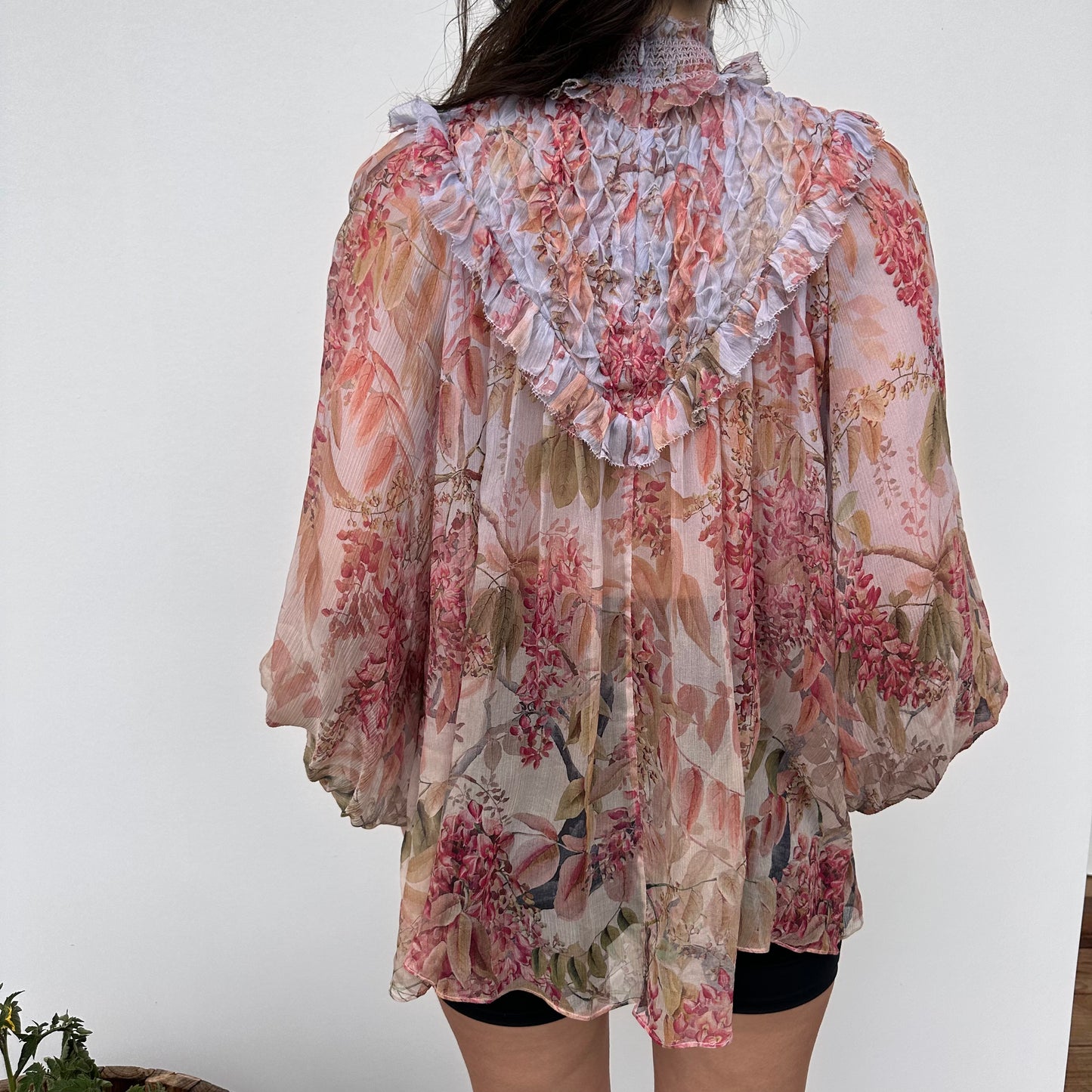 Floral Silk Blouse - S/M