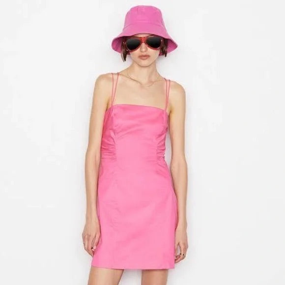 Fuchsia Tie Back Mini Dress - S